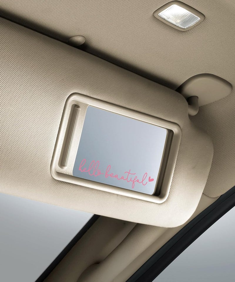 RACOONA Mirror Decal - Hello Beautiful Rearview Sticker, Car Accessories Window Decal, Self Affirmations Decoration (Pink) - Image 5